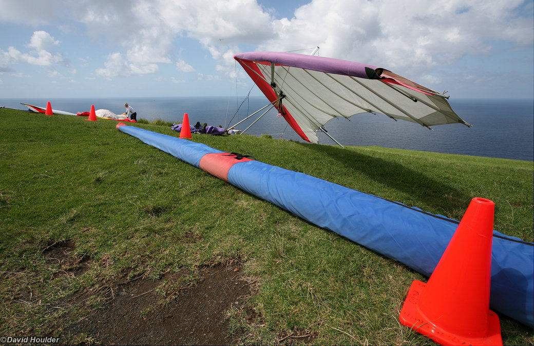 Parked hang glider