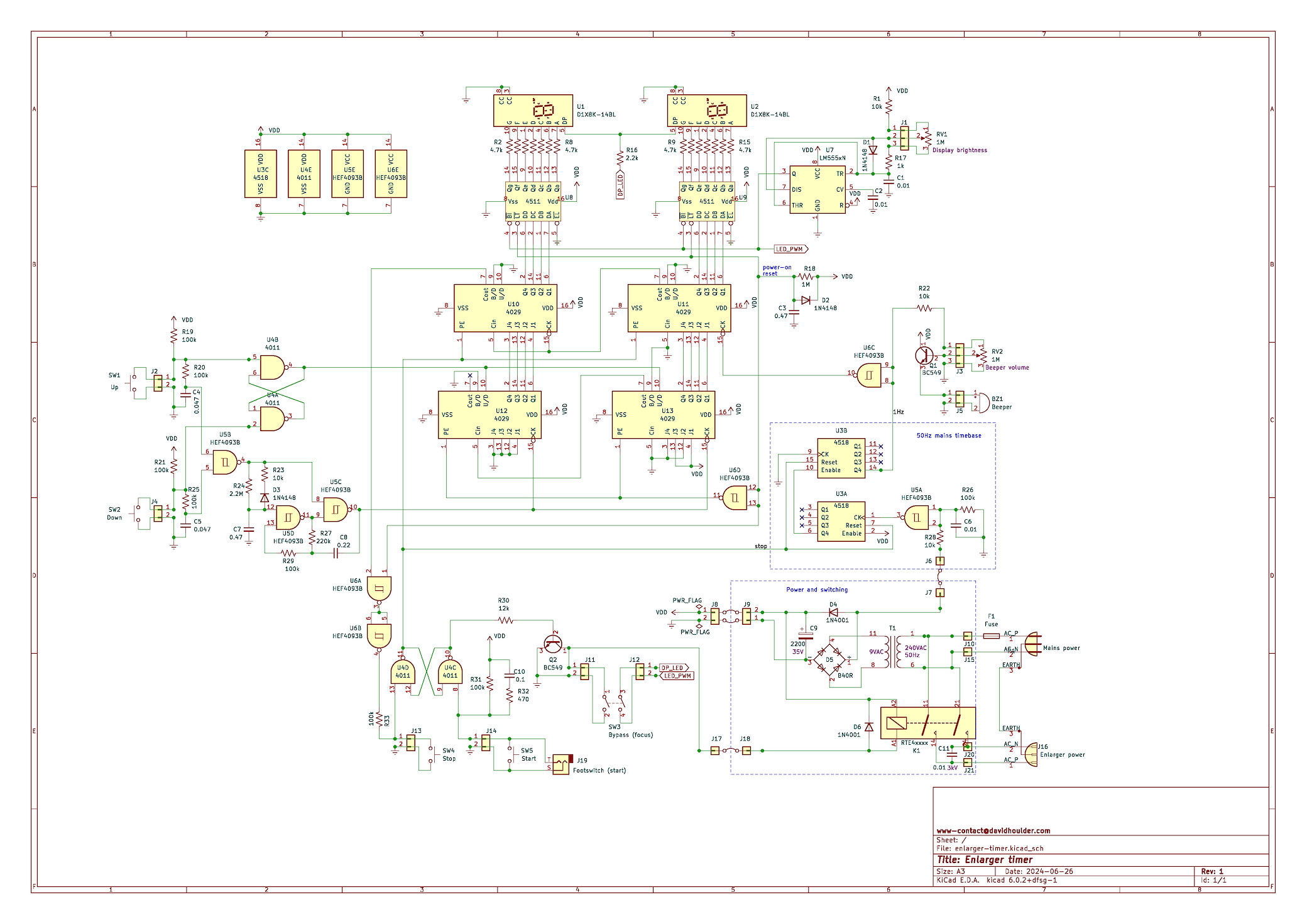 Enlarger timer schematic ( PDF version here )