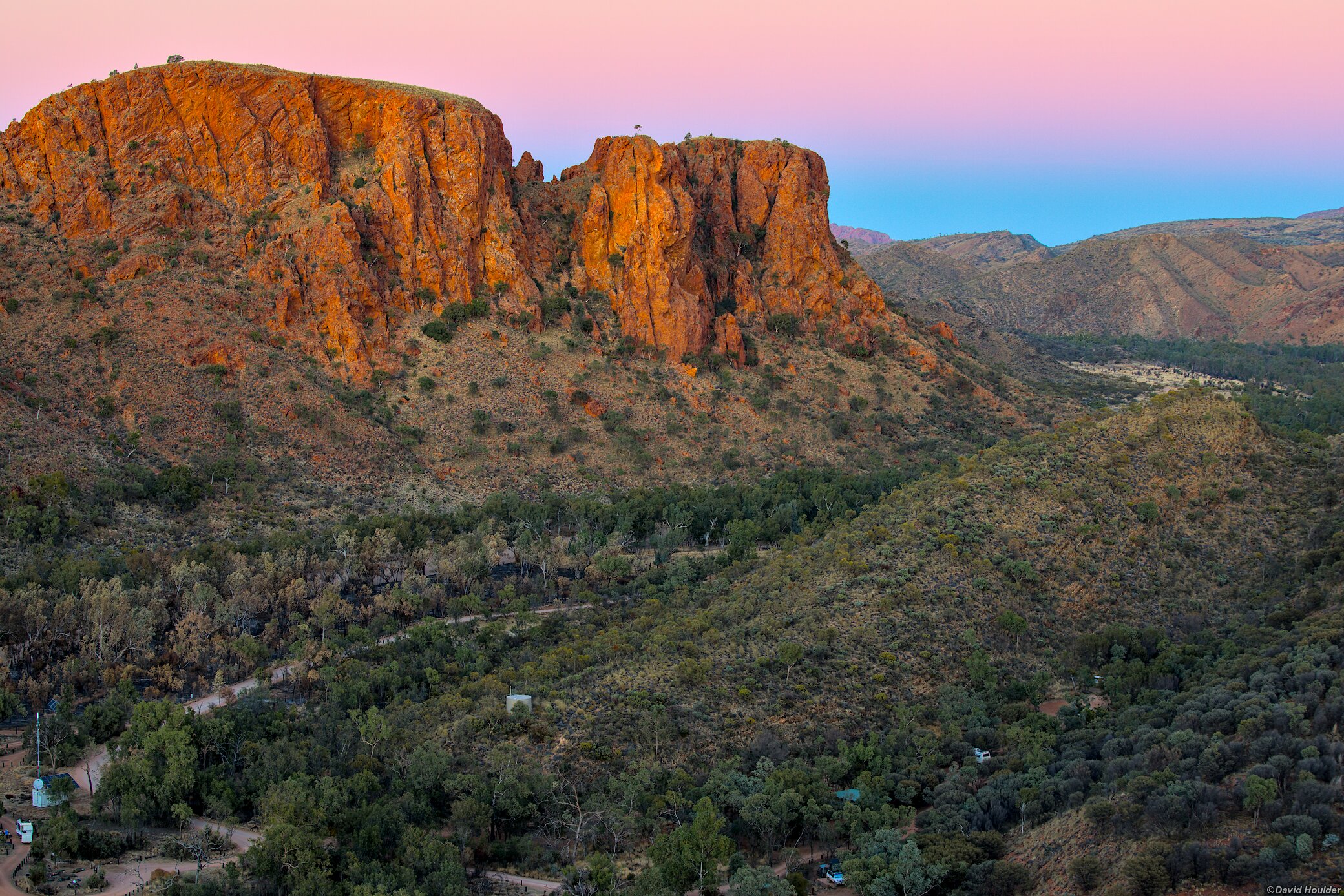 Trephina Gorge campgrounds at sunrise