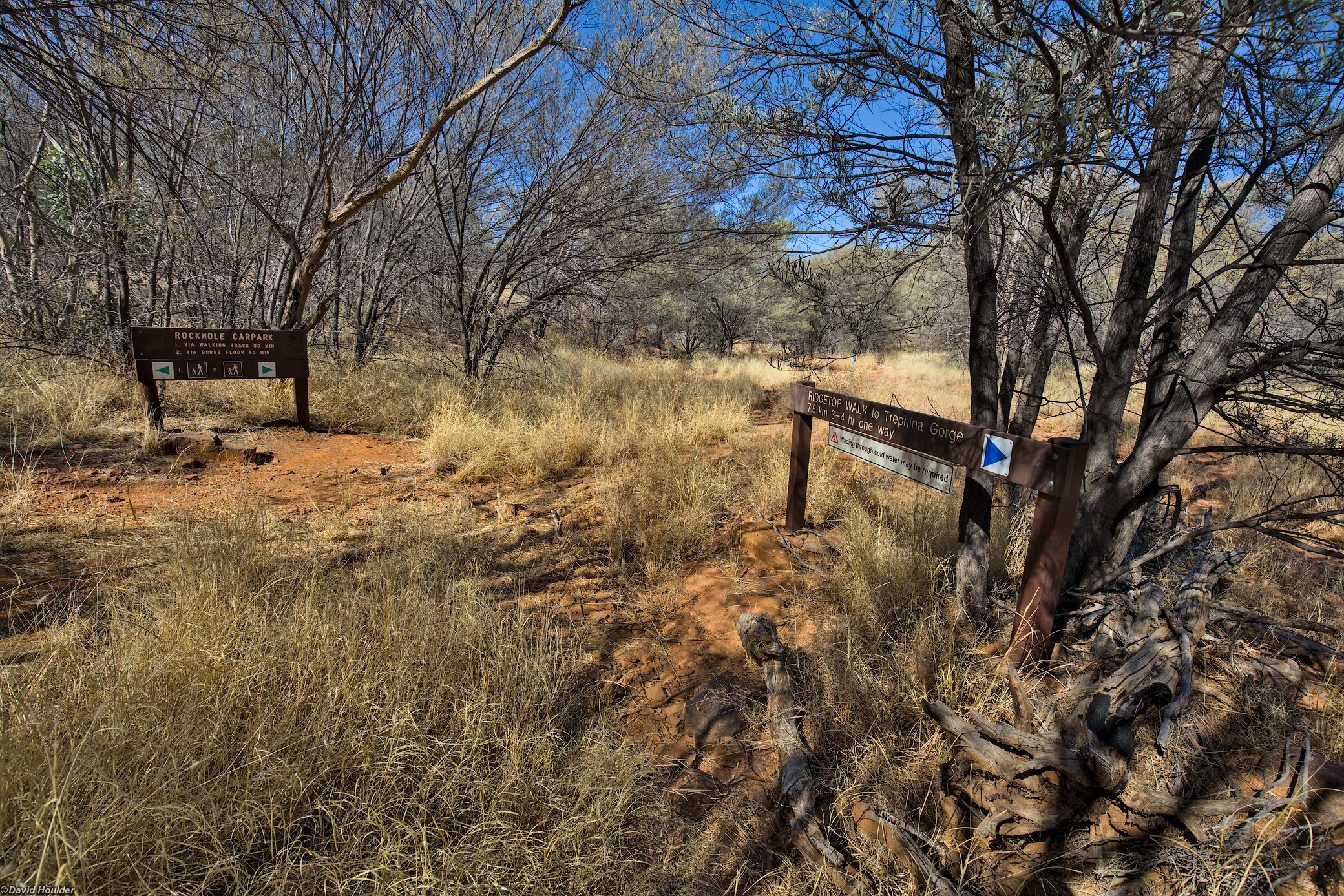 Turnoff to the ridgetop walk