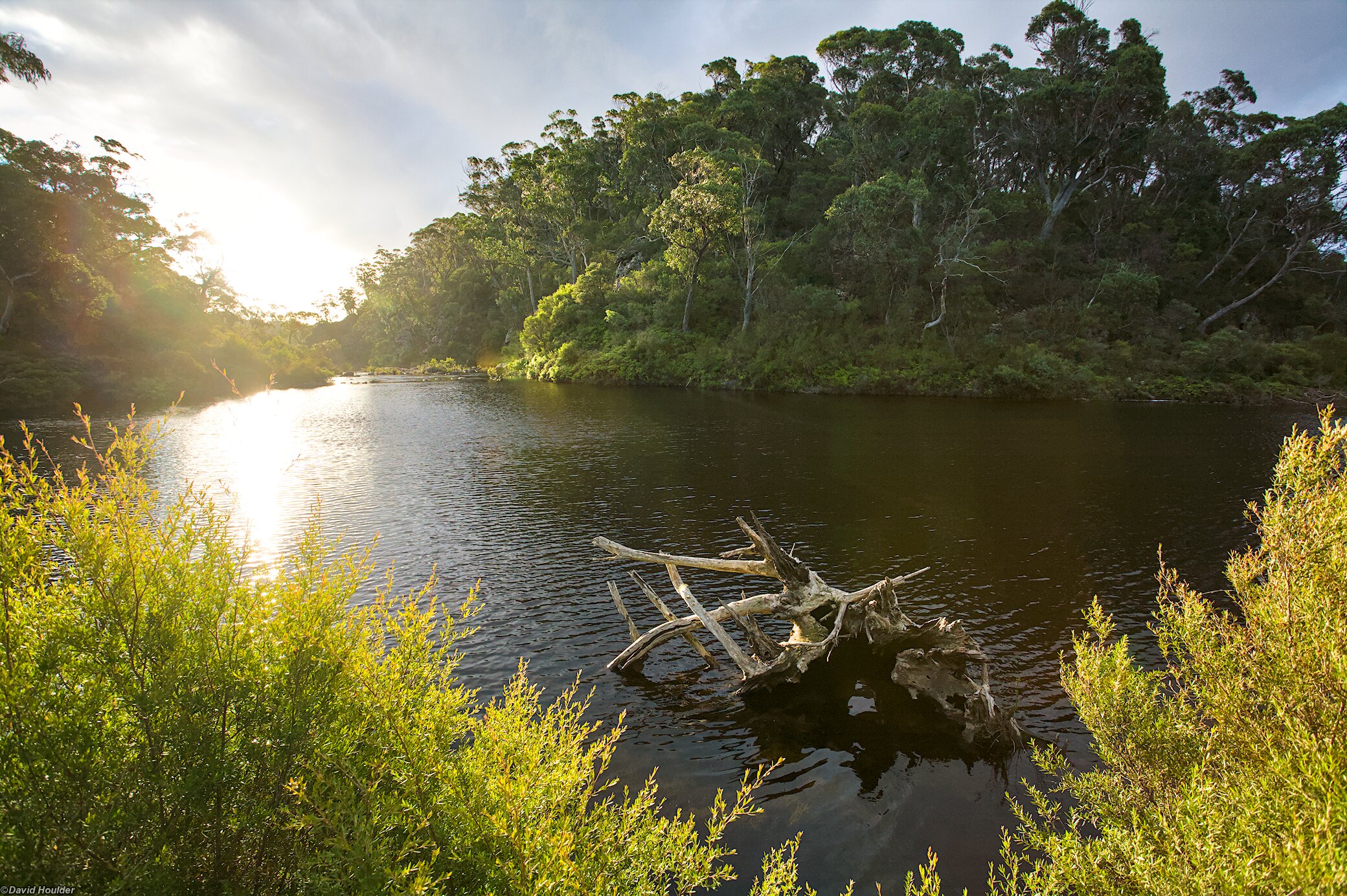 Sun setting on the Corang River